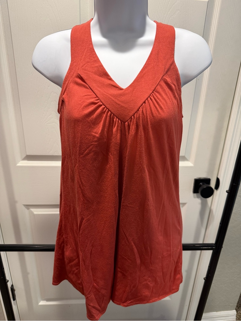 Burnt Orange Sleeveless V-Neck Women’s Top